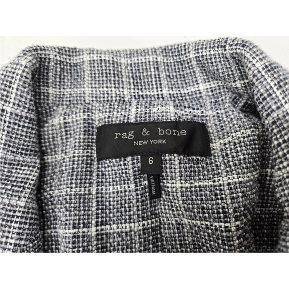 Rag & Bone Ames Deconstructed Check Gray Blazer Size 6 Womens - Picture 3 of 9